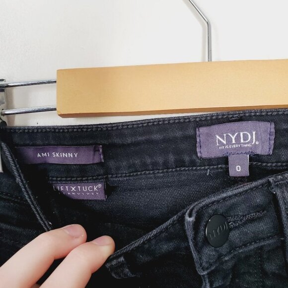 NYDJ Charcoal  Black Liftxtuck Ami Skinny Mid Rise Jeans - Picture 7 of 11